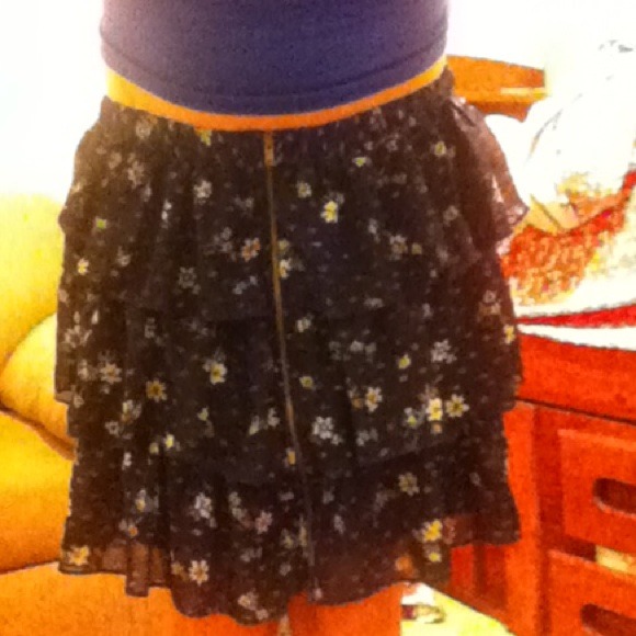 Blue ruffled skirt