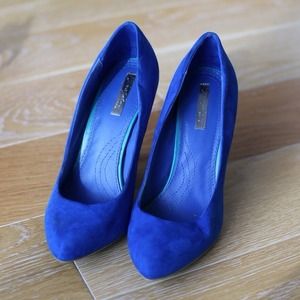 Zara Blue Suede Heels SZ 7.5