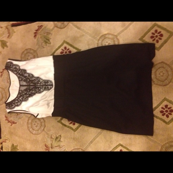 Black and white dress with lace detail!
