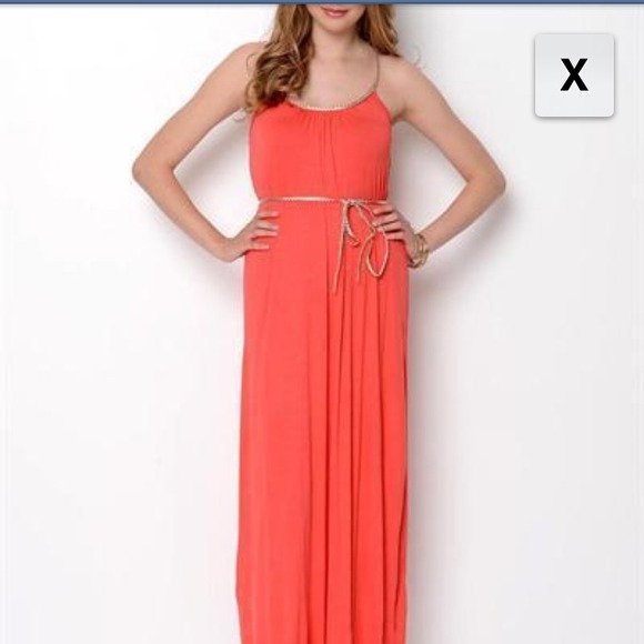 Dresses & Skirts - Coral grecian braided dress