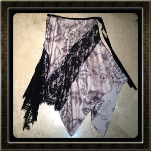(SOLD @ Crossroads Boutique, CA) Silk/Lace Skirt