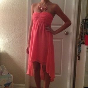 Coral high low dress!
