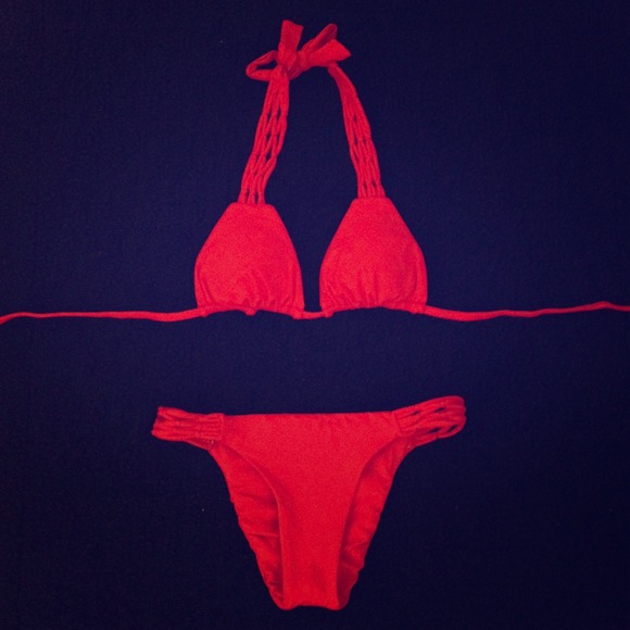 SOLD❗Raisins bikini set in bright red.