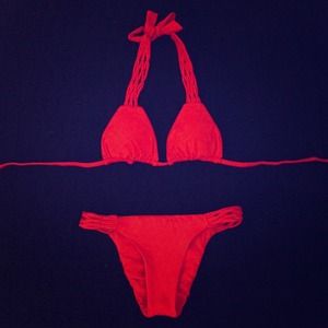 SOLD❗Raisins bikini set in bright red.