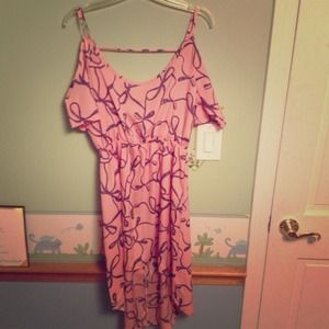❗SOLD❗Pink and blue hi-lo dress
