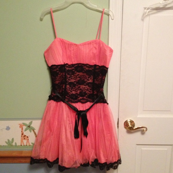 Peach lace dress