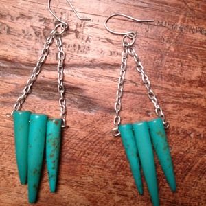 Turquoise (spike ish) earrings