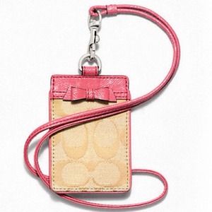 ✨Authentic Coach Coral Lanyard Badge or ID Holder✨