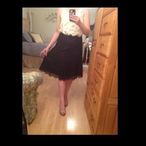 Black Lace High Waisted Skirt Sz 8