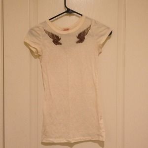 Cream winged tee