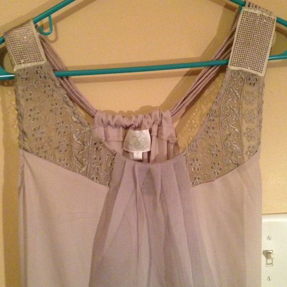 Grayish, purple sheer tunic/top - Picture 2 of 4