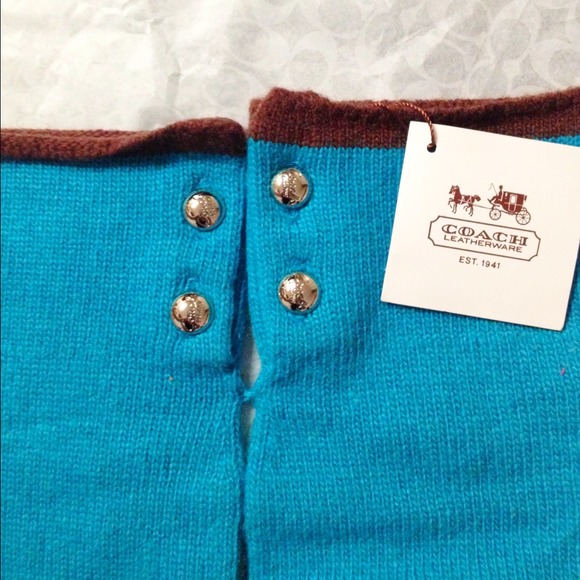 🍃🍁Authentic Coach Turquoise/Brown Gloves 🍁🍃 - Picture 3 of 3