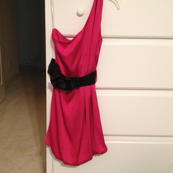One Shoulder Pink Cocktail Dress. Size M.
