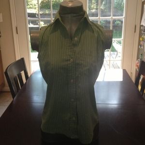 Ralph Lauren button down sleeveless stripe top