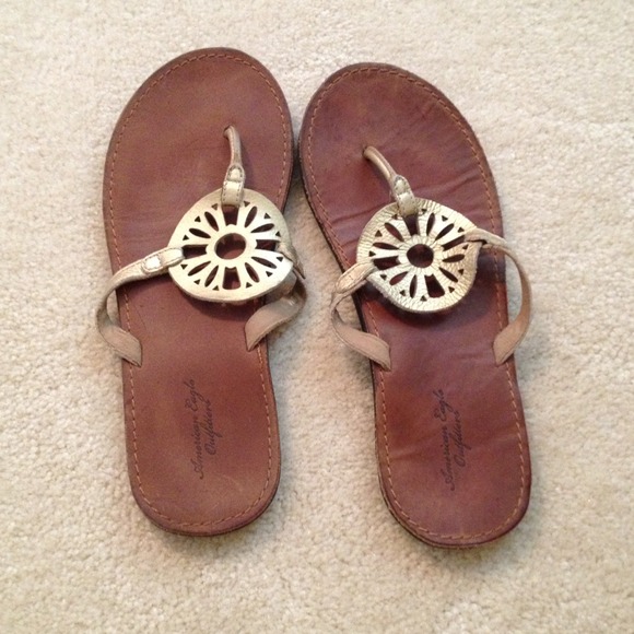 Brown & Gold Leather Sandals