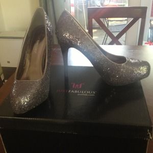 JustFab Finley Pewter heels! Brand new in box!