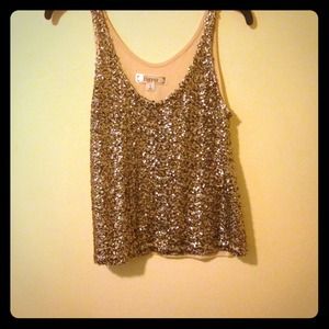 Gold/tan Sequin top