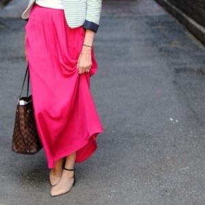 Express Berry Maxi Skirt