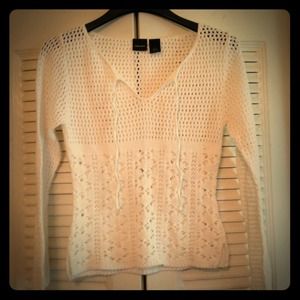 White crochet top.