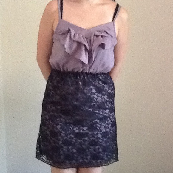 Purple dress.