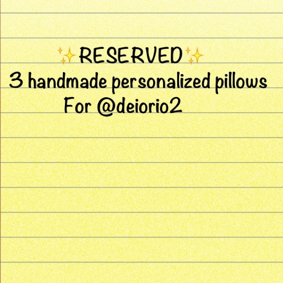 💋SOLD💋 3 handmade pillows personalized