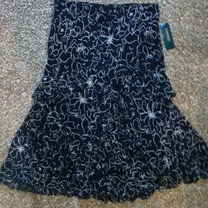 Ralph Lauren long flowy black and whit skirt.