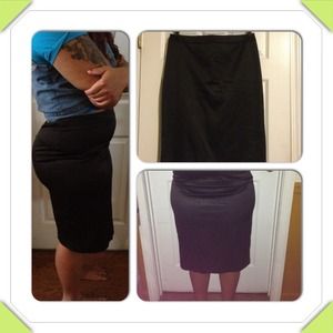 JS Collection black satin pencil skirt wore once.