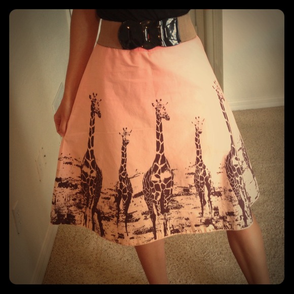 Anthropologie Giraffe Print Skirt