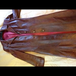 🌺Hold for @ahandy81🌺 Long leather jacket