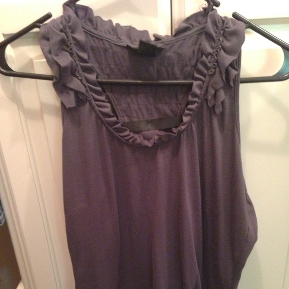 Grey ruffle racer back tank