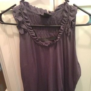 Grey ruffle racer back tank