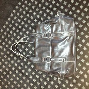 Kenneth Cole black leather work bag