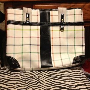 Plaid coach purse