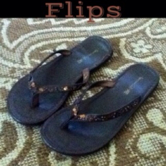 AE Brown Sandals w/Sequence & Beading