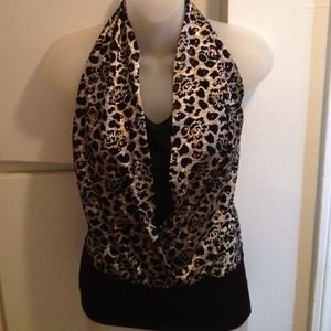 Black and champagne halter