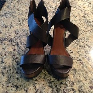 Brown platform sandals