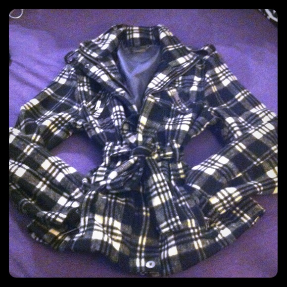 Black and White Plaid Jacket