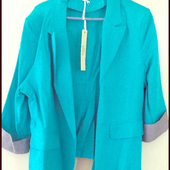 Teal linen blazer