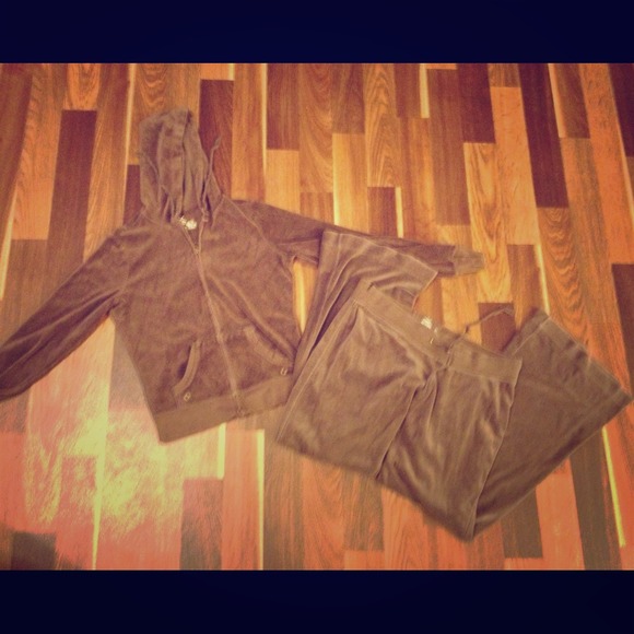 Brown velour suit