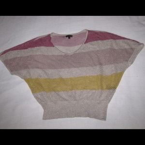 Express crop short sleeve knit sparkle top