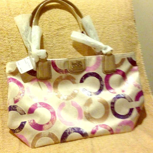 Authentic Coach Madison Metallic Tote