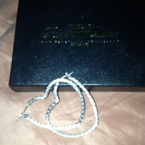 Silver heart earrings