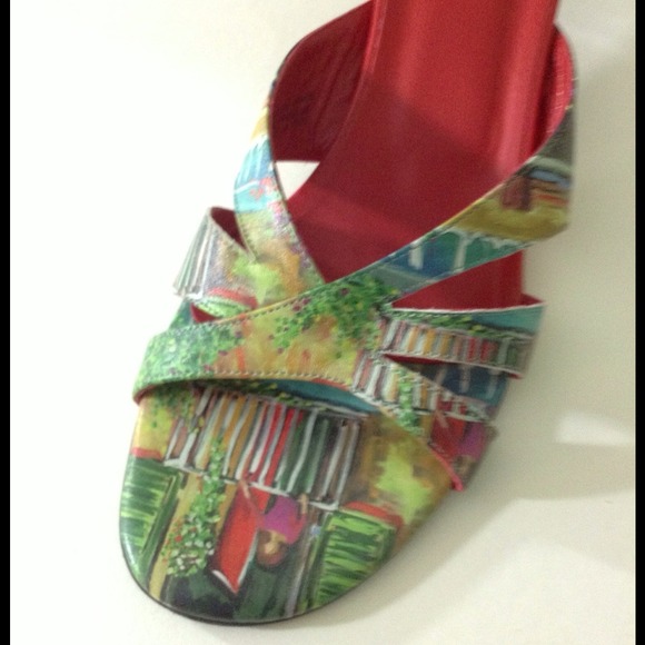 💢SOLD💢Extraordinary PaintedLeather Italian Shoes - Picture 2 of 3