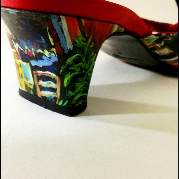 💢SOLD💢Extraordinary PaintedLeather Italian Shoes - Picture 3 of 3