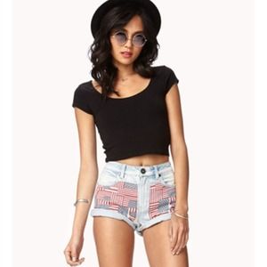 American flag patch work denim shorts NO TRADES!!!