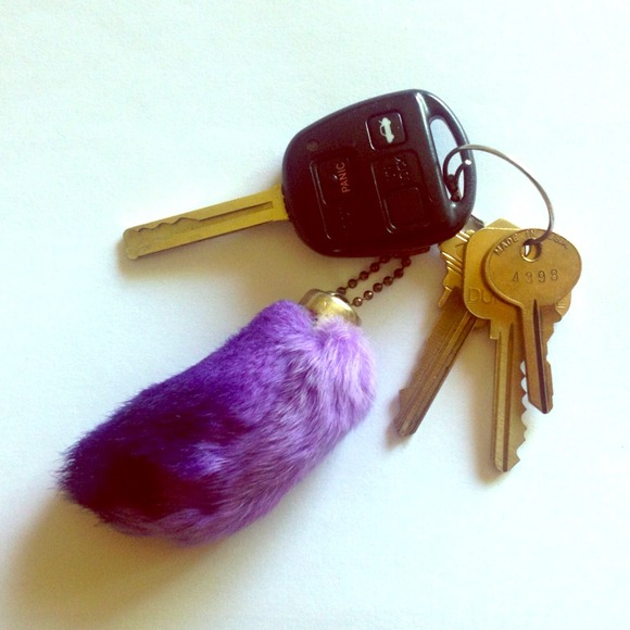 Purple Ombré Lucky Rabbit's Foot Keychain