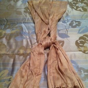 Taupe Scarf with Brown Stripe