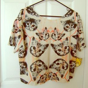 Reserve for @andmancino-- Dropdead cats prints top