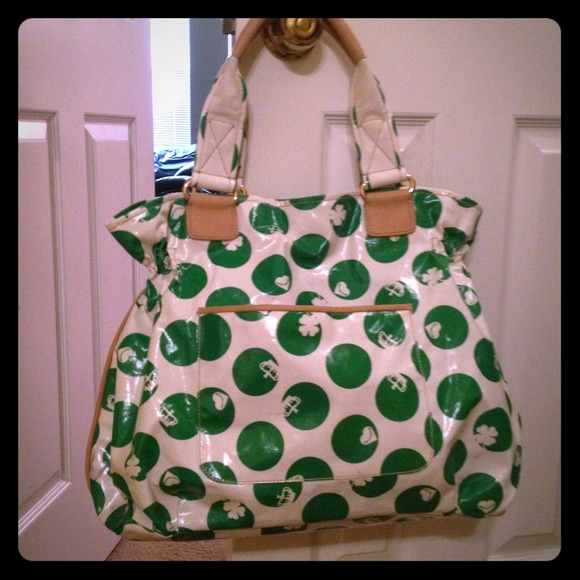 Juicy Couture green polka dot bag/tote