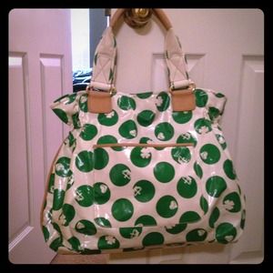 Juicy Couture green polka dot bag/tote